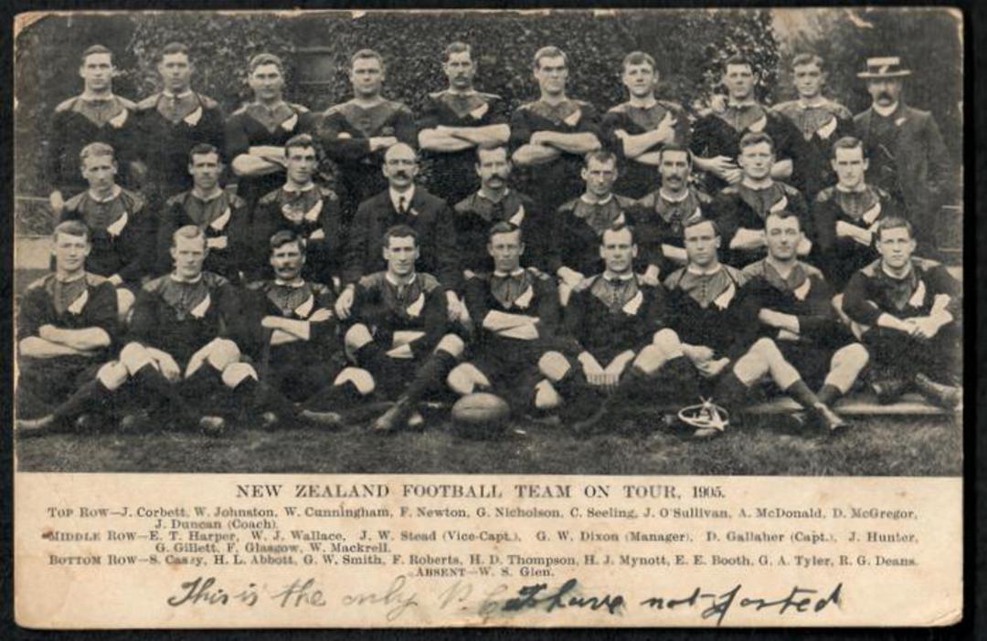 Postcard of New Zealand Football Team on Tour 1905. - 49789 - Postcard image 0