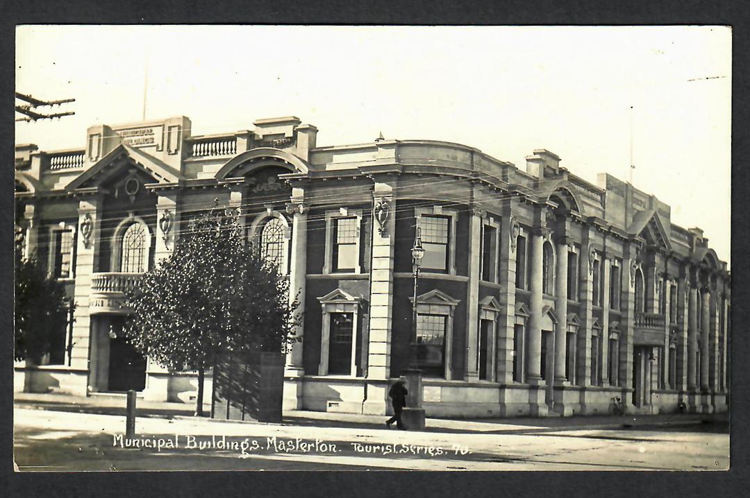 Real Photograph of Municipal Buildings Masterton. - 69826 - Postcard image 0