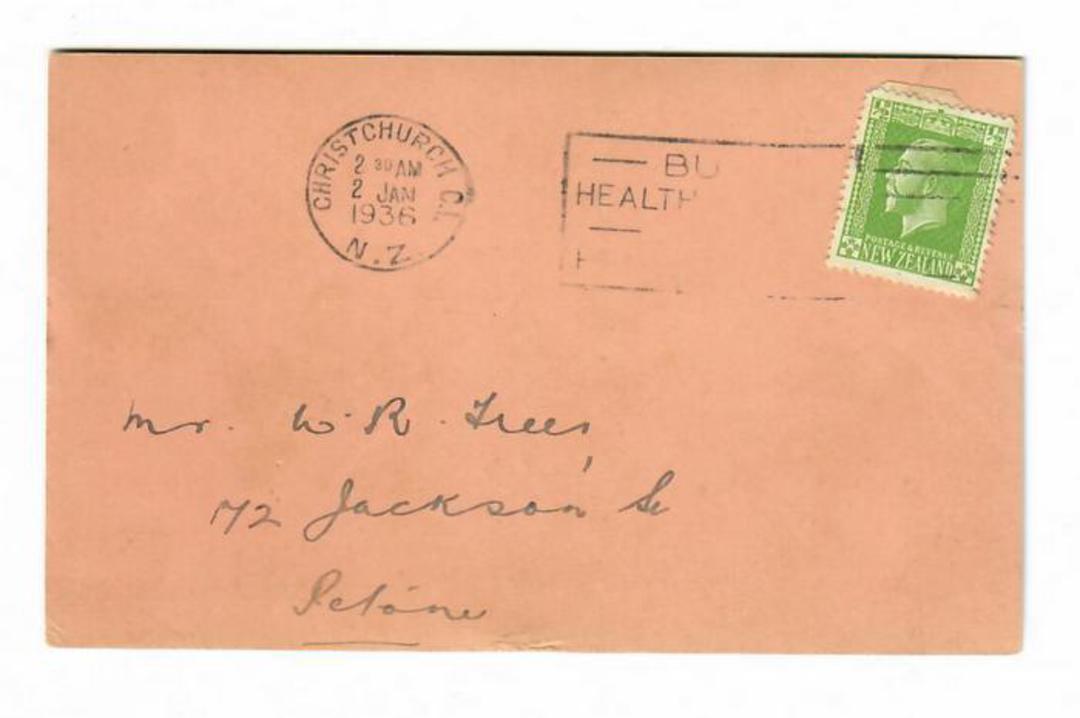 NEW ZEALAND 1936 Postcard from Radio 3ZM Christchurch. Postmark 2/1/36. Late usage of George 5th. - 30012 - Postcard image 0