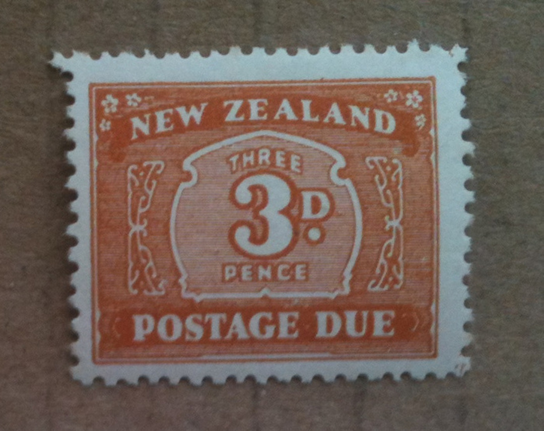 NEW ZEALAND 1939 Postage Due 3d Brown. - 74133 - UHM image 0