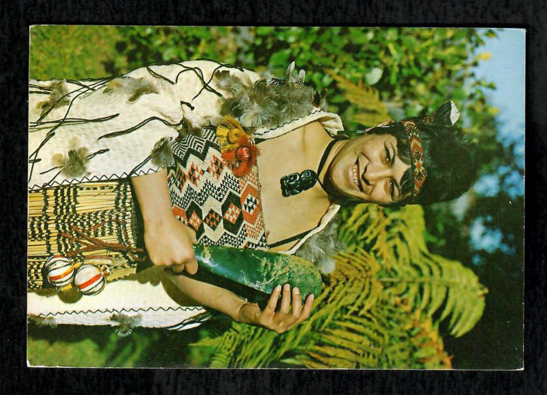 Modern Coloured Postcard by Gladys Goodall of Maori Maid with Greenstone Mere. - 444505 - Postcard image 0
