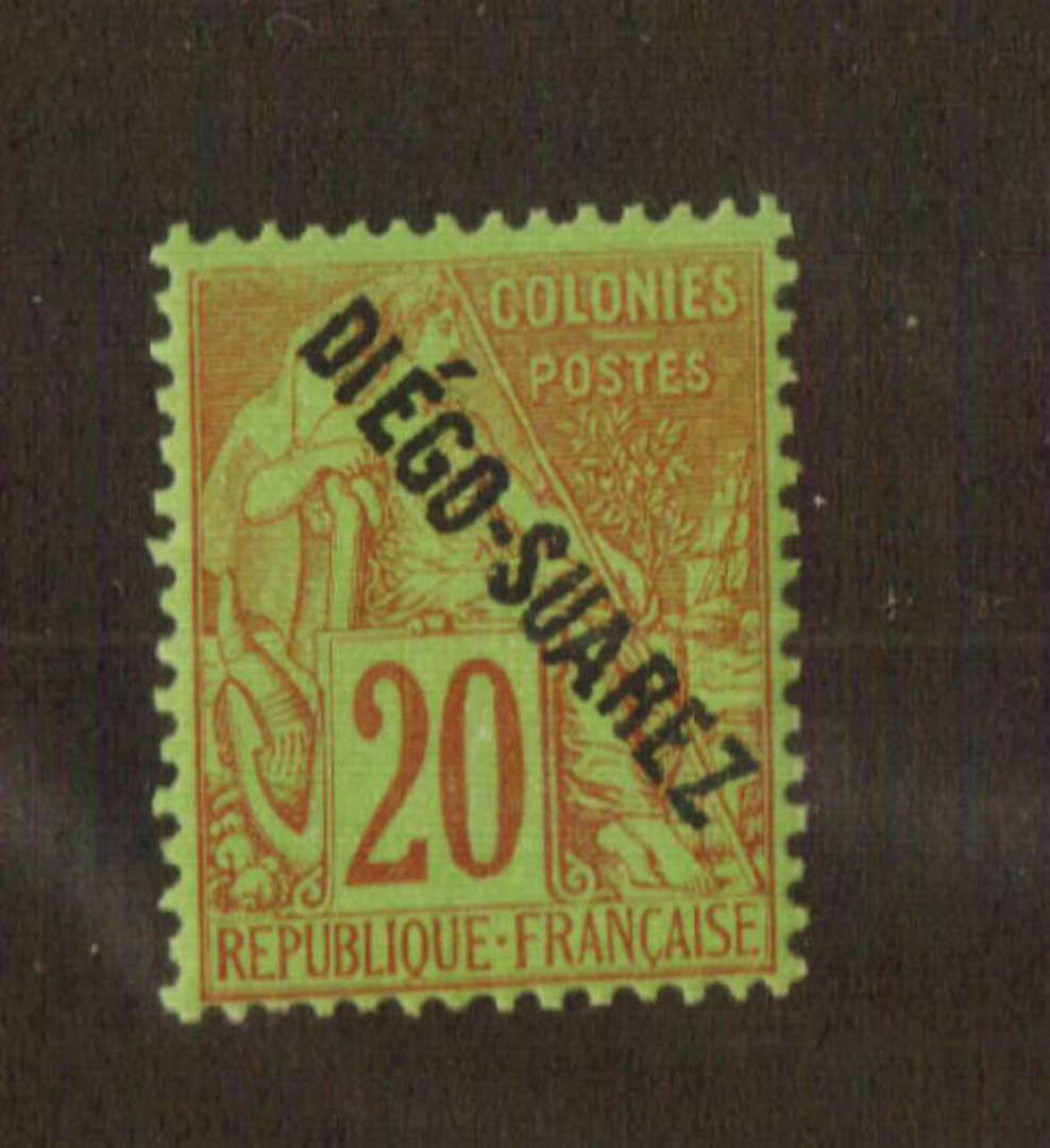 DIEGO-SUAREZ 1892 Definitive Overprinted 20c Red on green. - 74552 - UHM image 0