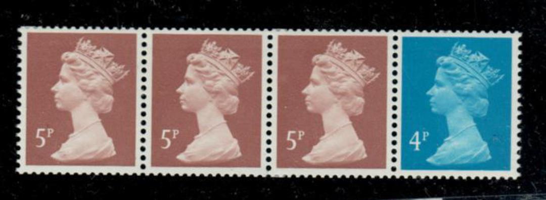 GREAT BRITAIN 1971 Machins Coil Strip of 4. - 21468 - UHM image 0