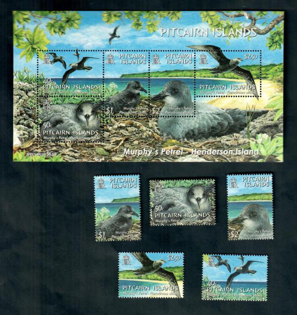 PITCAIRN ISLANDS 2004 Murphy's Petrel. Set of 5 and miniature sheet. - 52177 - UHM image 0