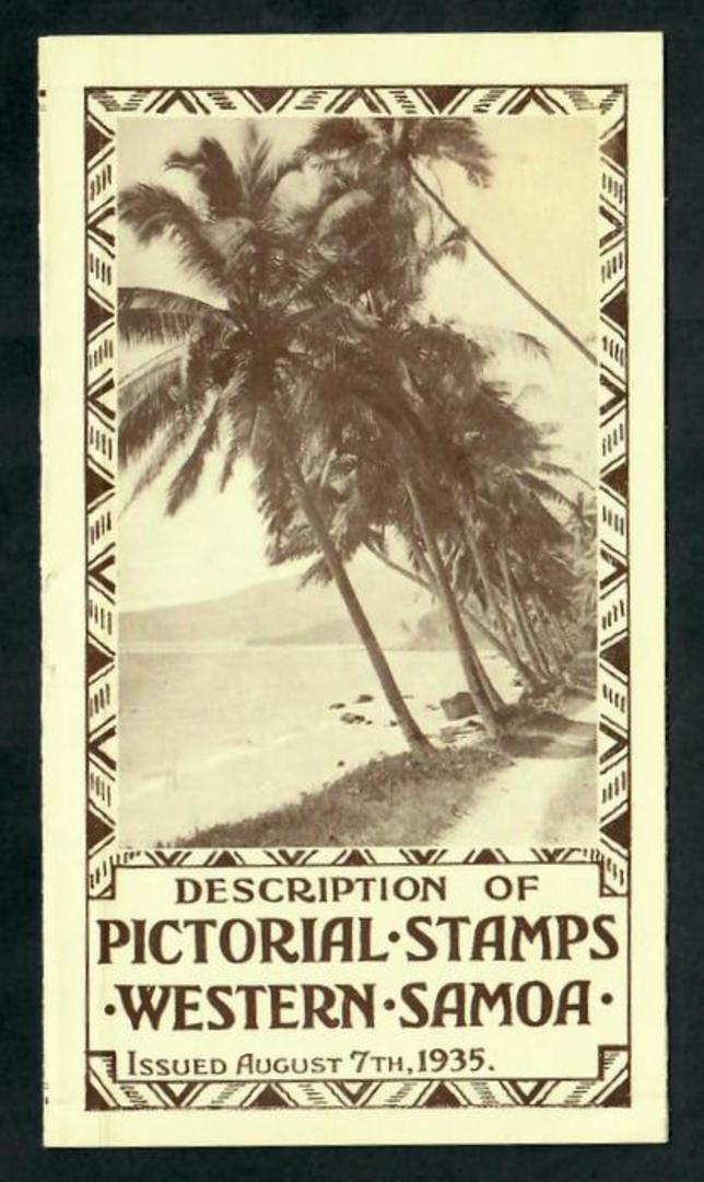 SAMOA 1935 Publication by New Zealand Post Office on the Pictorial Issue. - 31609 - PostalHist image 0