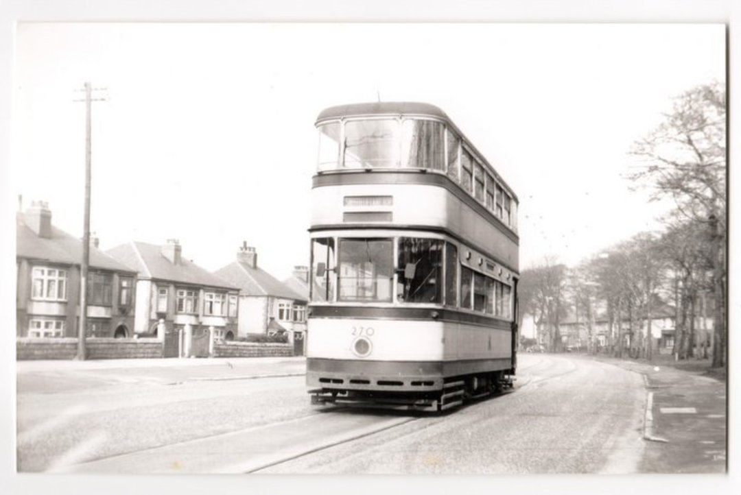 Real Photograph by tramspotter of Sheffield Corporation Tramways Car 270. - 242264 - Photograph image 0