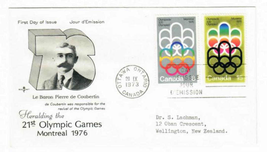 CANADA 1973 Olympics 1976. First series. Set of 2 on first day cover. - 32081 - FDC image 0