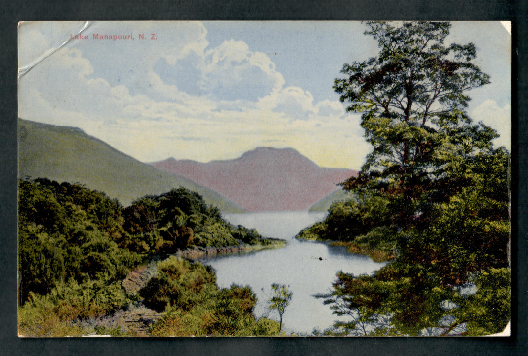 Coloured postcard of Lake Manapouri. - 49325 - Postcard image 0