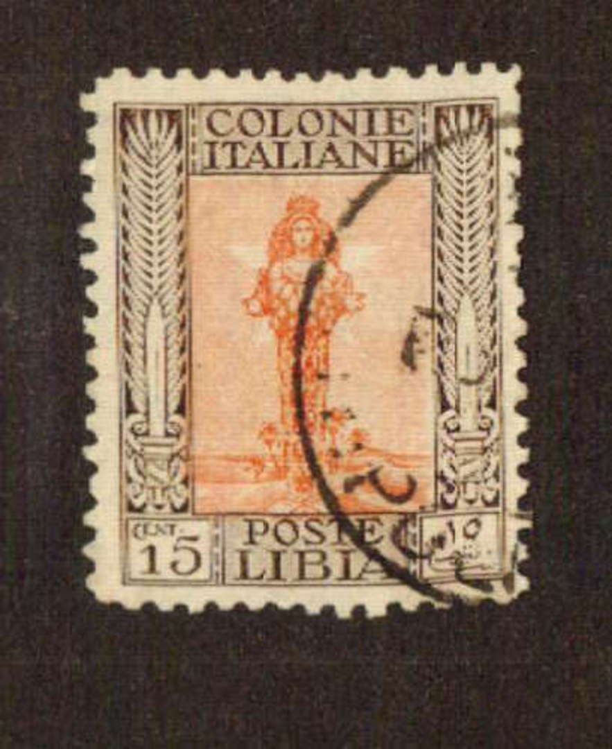 LIBYA 1924 Definitive 15c Orange and Sepia. Perf 11. - 71118 - FU image 0
