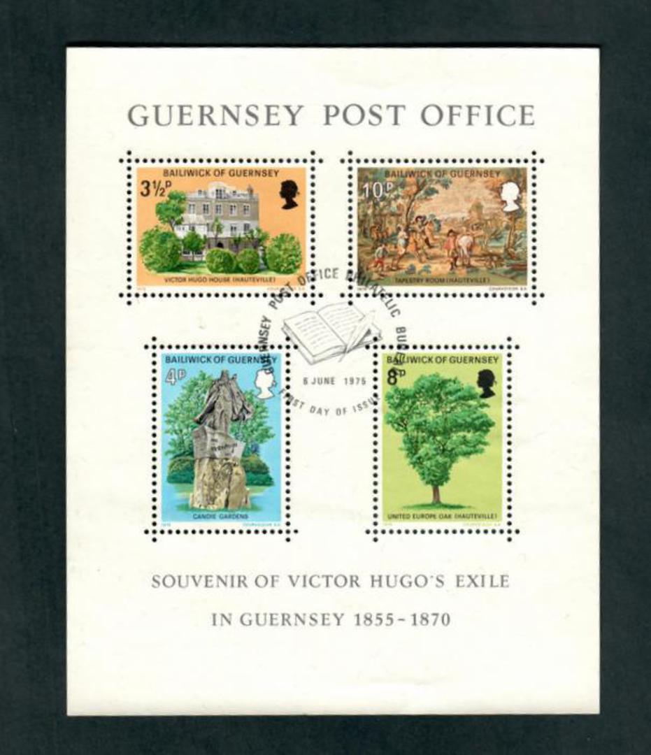 GUERNSEY 1975 Victor Hugo's Exile in Guernsey. Miniature sheet. - 52421 - CTO image 0