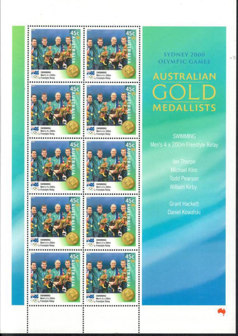 AUSTRALIA  2000 Gold Medalists. Diamond Thorpe Equestrian O'Neill Fairweather King Swimming Relay 00m Swimming Relay 200m. 8 she image 6