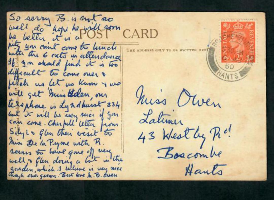 GREAT BRITAIN 1950 Postcard used internally with 2d Geo 6th Light Orange. - 31722 - PostalHist image 0