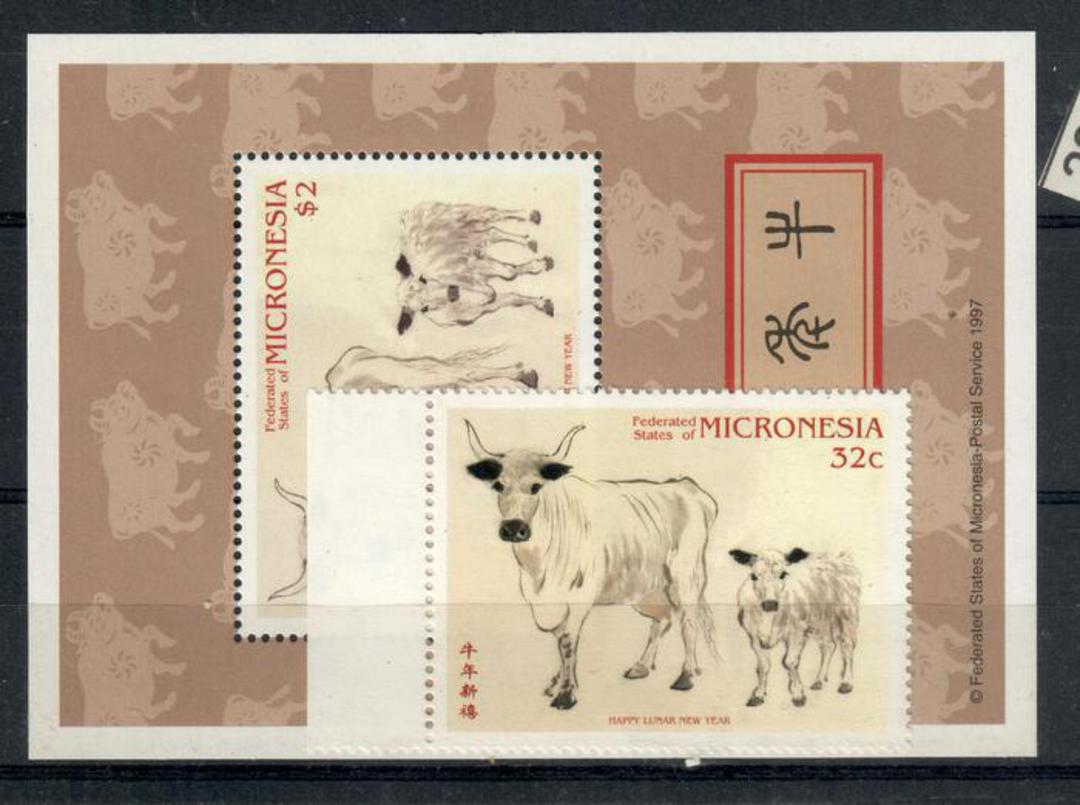 MICRONESIA 1997 Year of the ox. Sinle stamp and miniature sheet. - 20473 - UHM image 0