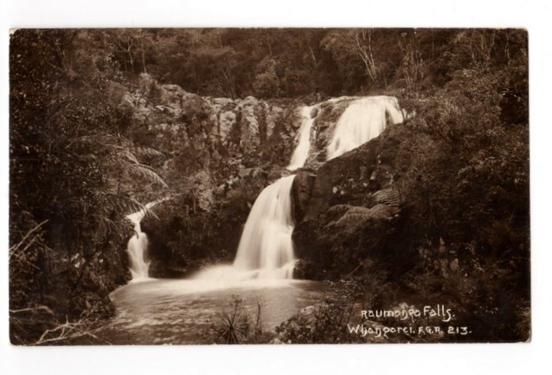 Real Photograph by Radcliffe of Raumanga Falls Whangarei. - 44933 - Postcard image 0