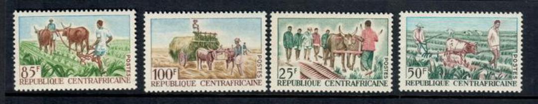 CENTRAL AFRICAN REPUBLIC 1965 Harnessed Animal in Agriculture. Set of 4. - 50383 - LHM image 0
