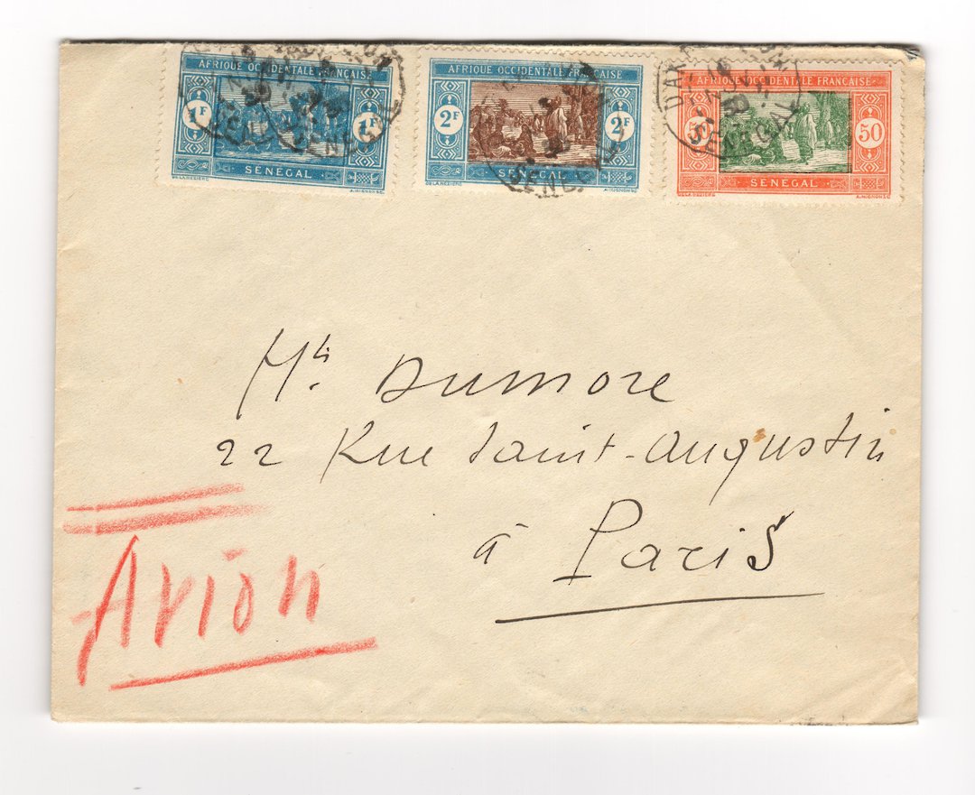 SENEGAL 1938 Airmail Letter from Dakar to Paris. - 38191 - PostalHist image 0