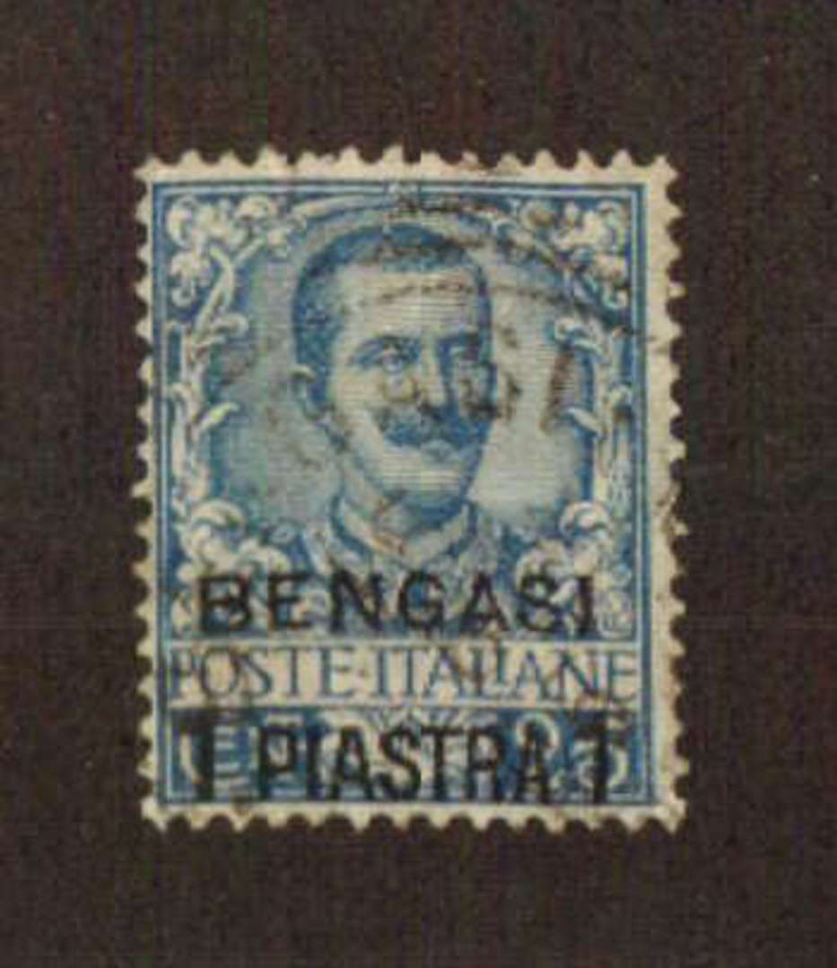 ITALIAN POST OFFICES IN LIBYA : BENGHAZI 1901 Definitive 1pi on 25c Blue. The July issue. - 71145 - VFU image 0