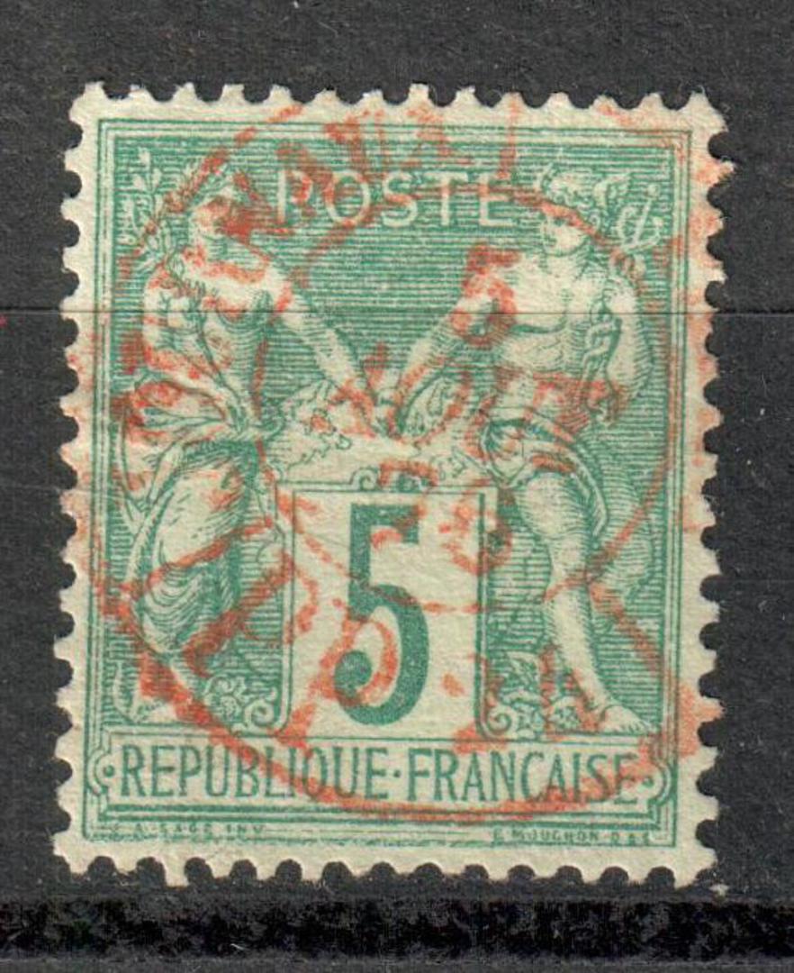 FRANCE 1876 Definitive 4c Bluish Green. Type 1. Letter 'N' under the 'B'. From the collection of A L Jenkin. - 76219 - VFU image 0