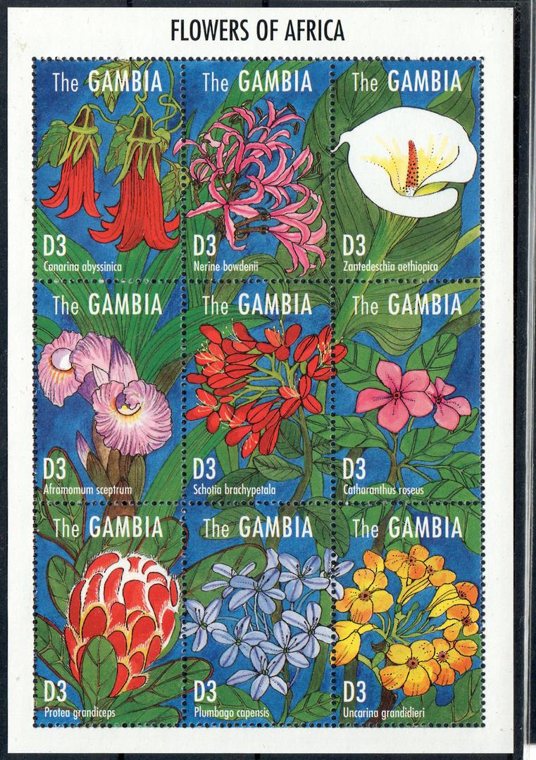 GAMBIA 1995 Flowers of Africa. Miniature sheet. - 21056 - UHM image 0