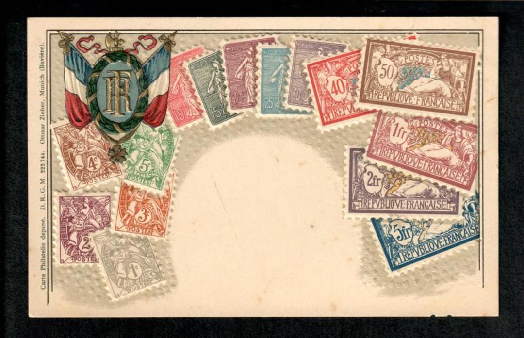 FRANCE Coloured postcard featuring the stamps of France. - 42120 - Postcard image 0