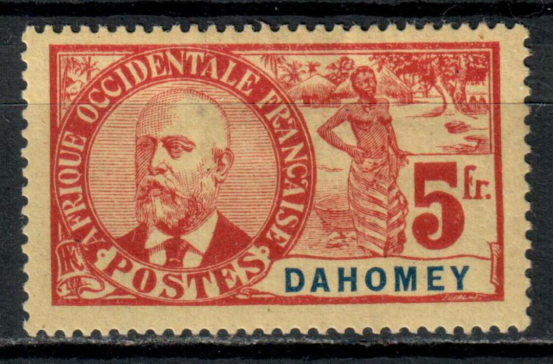 DAHOMEY 1906 Definitive 5fr Red on Stone. The top value in the set. Very lightly hinged. - 75992 - LHM image 0