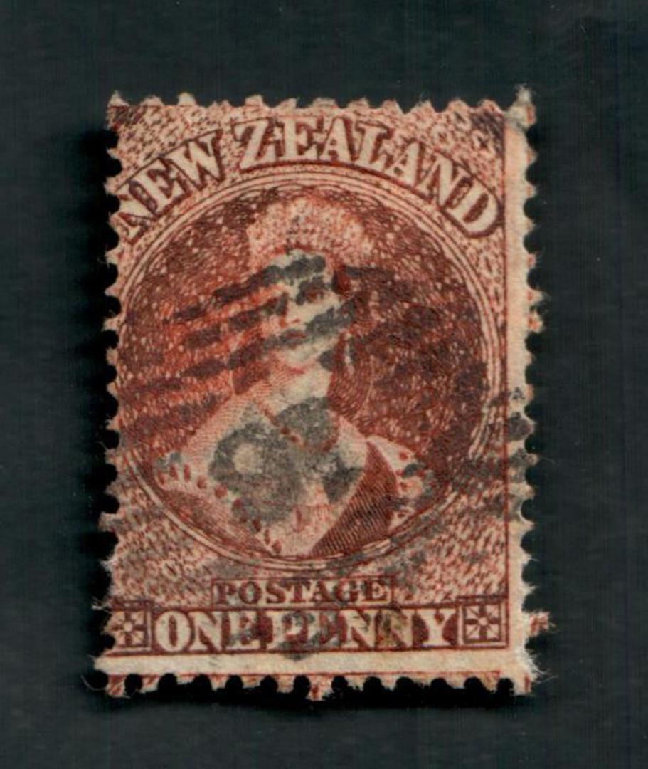 NEW ZEALAND Postmark Numeral 16 on Full Face Queen 1d Brown. Perf 12½. Watermark Large Star. No faults but the postmark covers t image 0