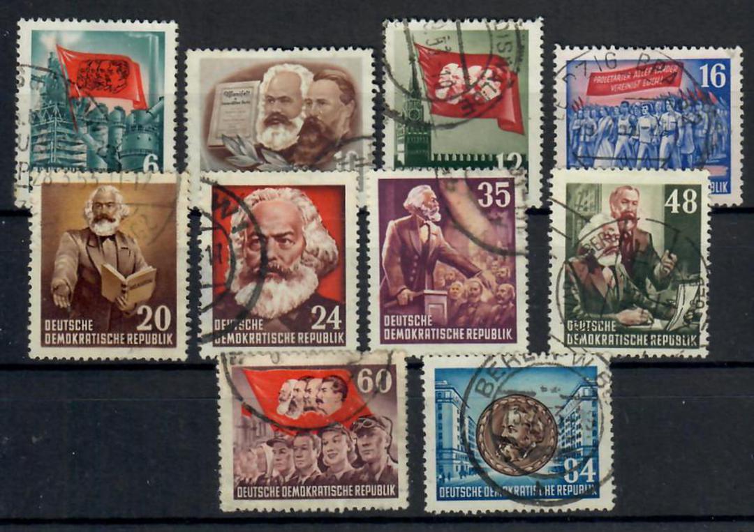 EAST GERMANY 1953 70th Anniversary of the Death of Marx. Set of 10. - 22089 - Used image 0