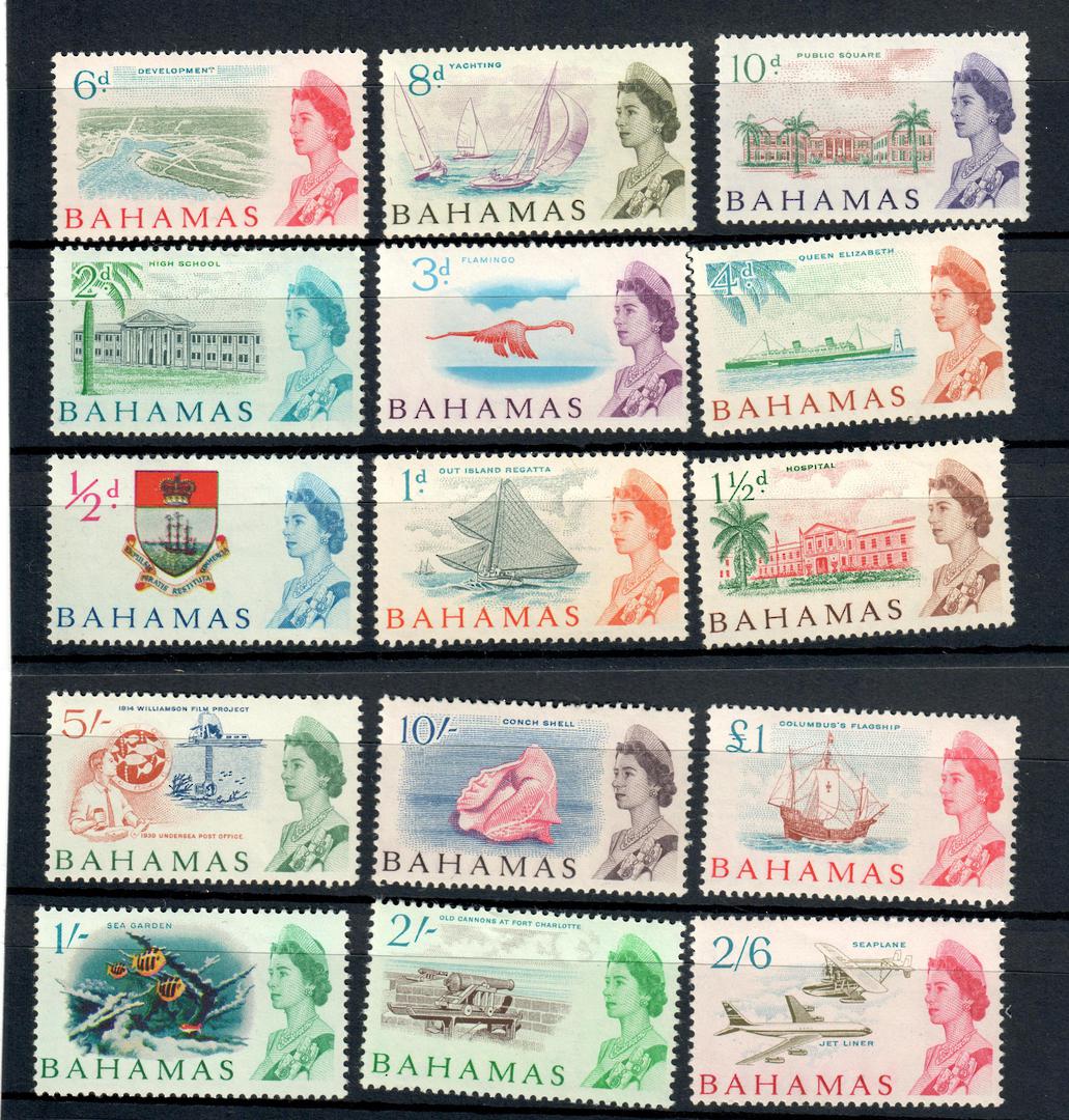 BAHAMAS 1965 Elizabeth 2nd Definitives. Set of 15. - 20886 - UHM image 0