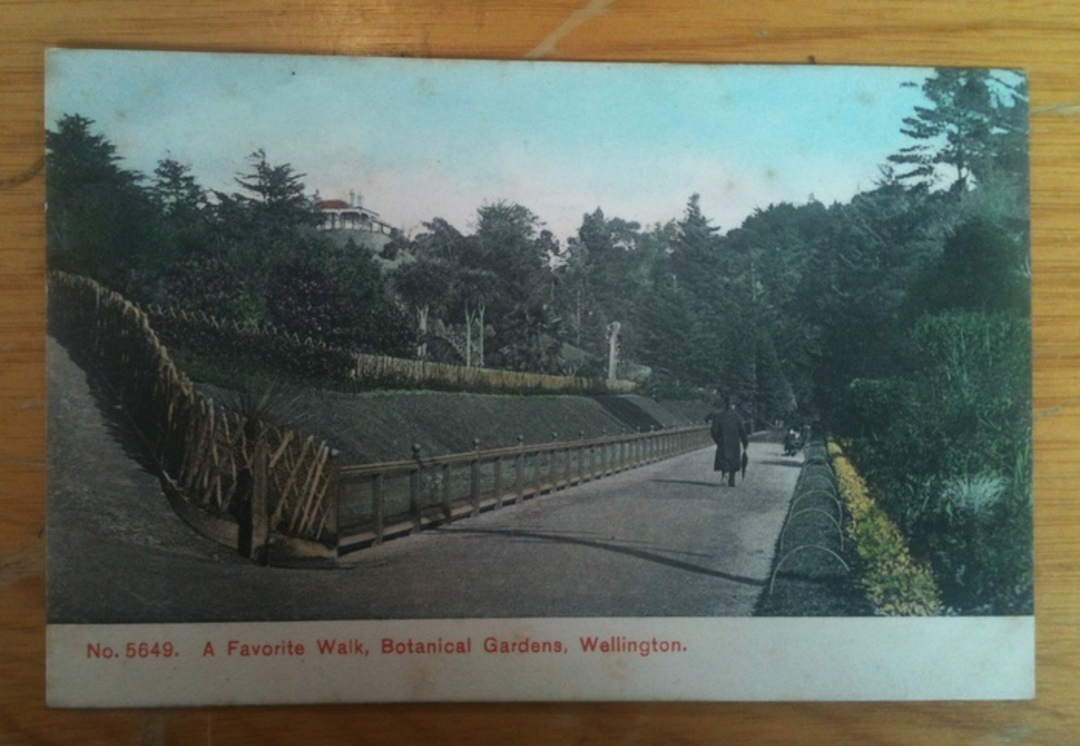 Early Undivided Coloured postcard of a Favorite Walk Botanical Gardens Wellington. - 47330 - Postcard image 0