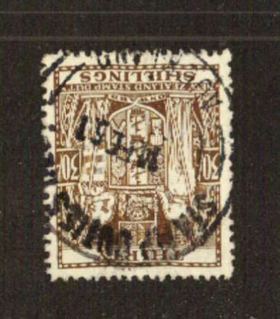 NEW ZEALAND 1931 Arms 30/- Brown with nice Stamp Duties cancel. - 71348 - Fiscal image 0