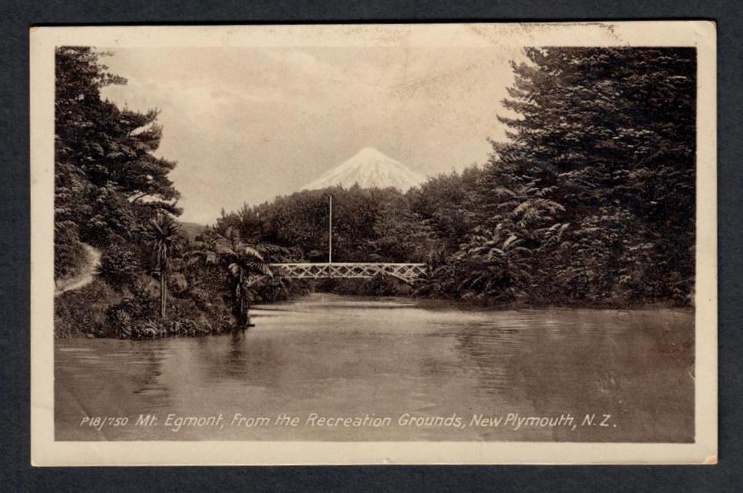 Real Photograph of Mt Egmont from Recreation Grounds New Plymouth. - 47037 - Postcard image 0