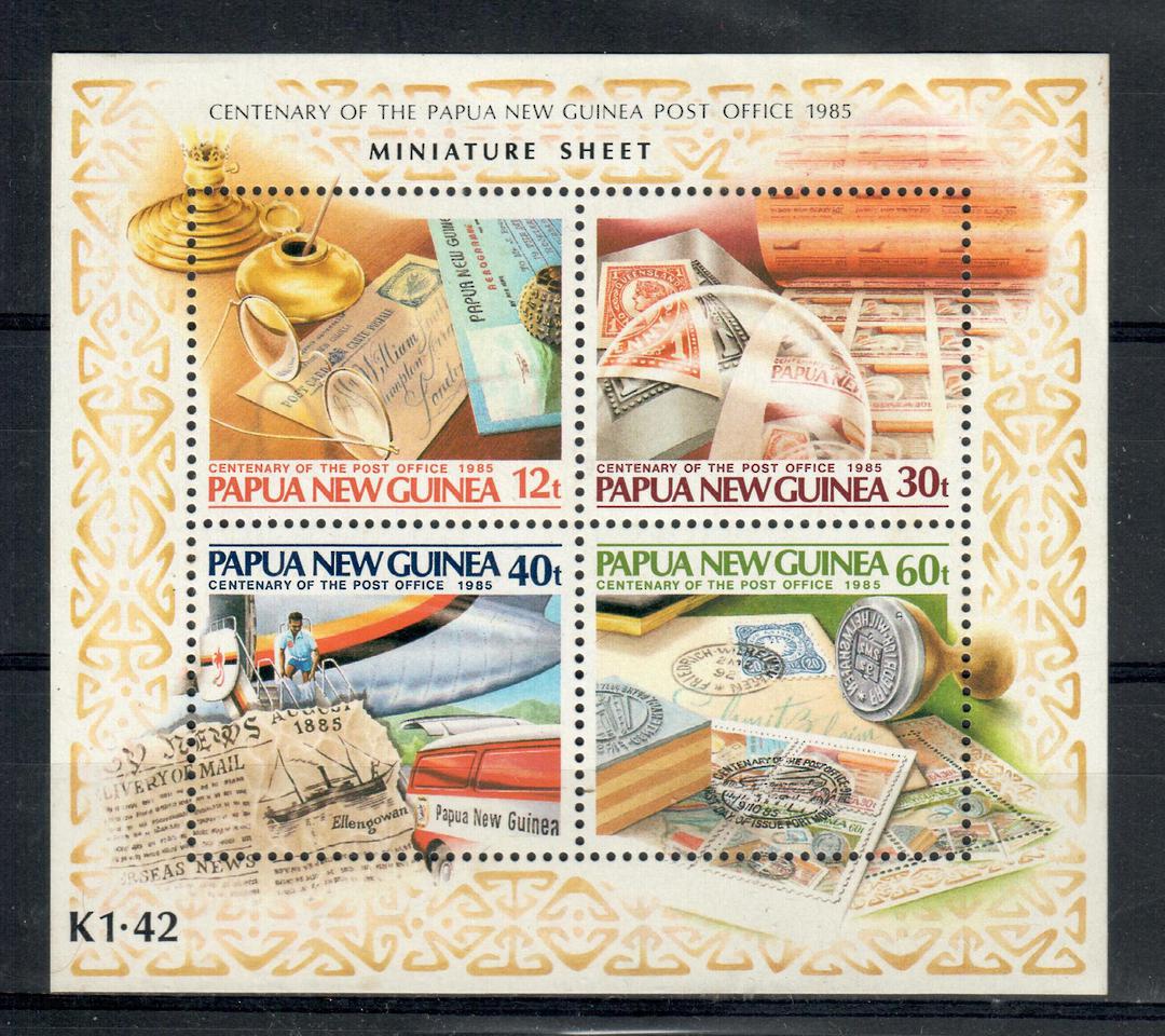 PAPUA NEW GUINEA 1985 Centenary of the Papua New Guinea Post Office. Miniature sheet. - 20973 - UHM image 0