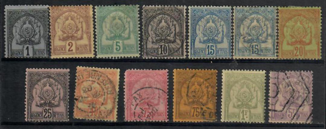 TUNISIA 1888 Definitives. Set of 13. Blunt corner on the 75c Red. - 24510 - Mixed image 0