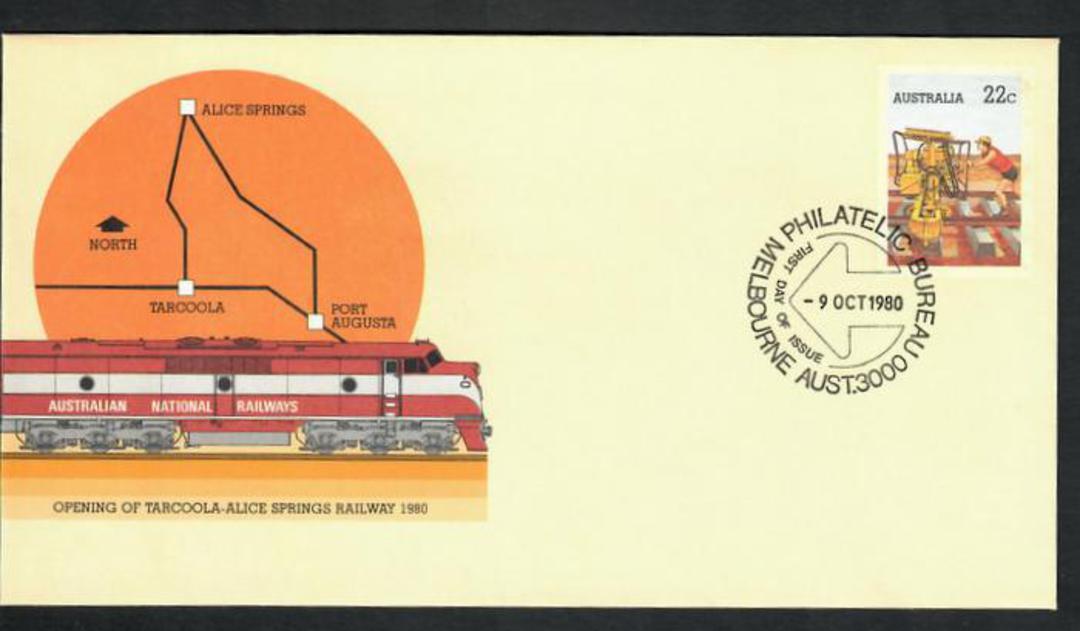 AUSTRALIA 1980 Opening of the Tarcoola to Alice Springs Railway first day cover. - 32224 - FDC image 0