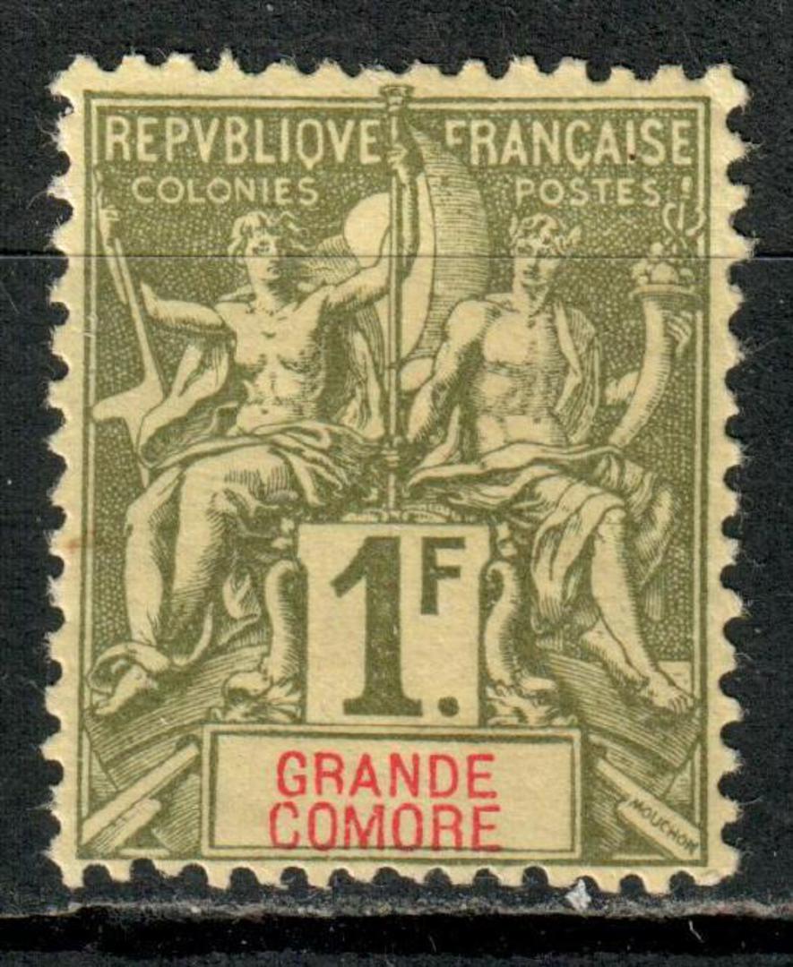 GREAT COMORO 1897 Definitive 1fr Olive-Green. - 8907 - Mint image 0