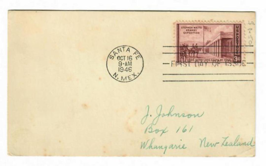 USA 1946 Centenary of the Entry of the Stephen W Kearny into Santa Fe on first day cover. Nice card. - 31155 - FDC image 0