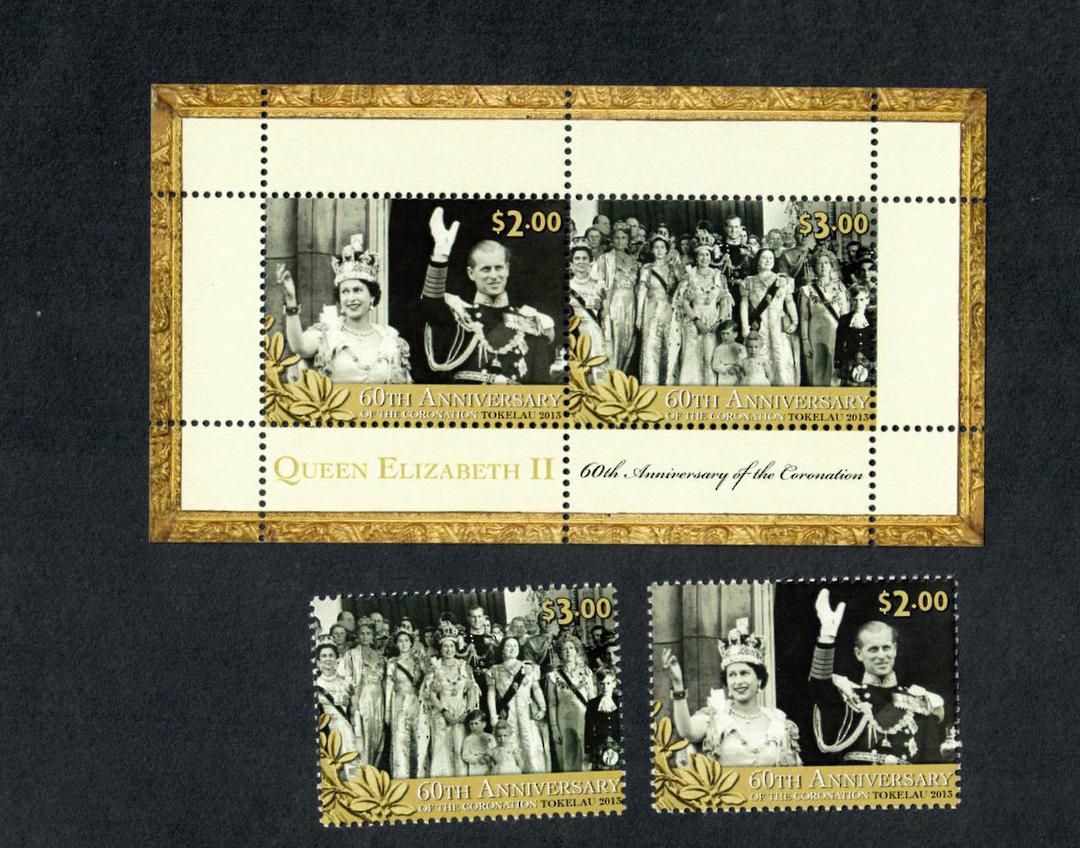 TOKELAU ISLANDS 2013 60th Anniversary of the Coronation. Set of 2 and miniature sheet. - 19865 - UHM image 0