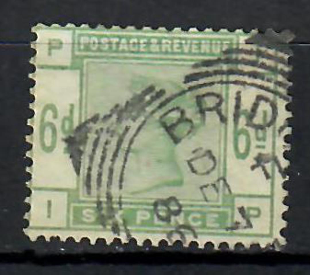 GREAT BRITAIN 1883 6d Dull Green. Letters PIIP. Very fine colour. Squared circle BRIDgenorth 7/12/86. Centred north west. - 7062 image 0
