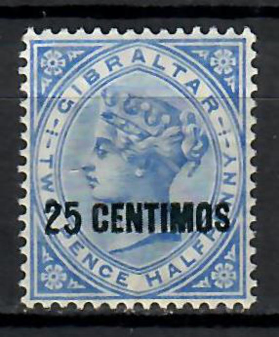 GIBRALTAR 1889 Victoria 1st Definitive 20c on 2½d Bright Blue. Nice well centred copy. No toning. There appear to be two small f image 0