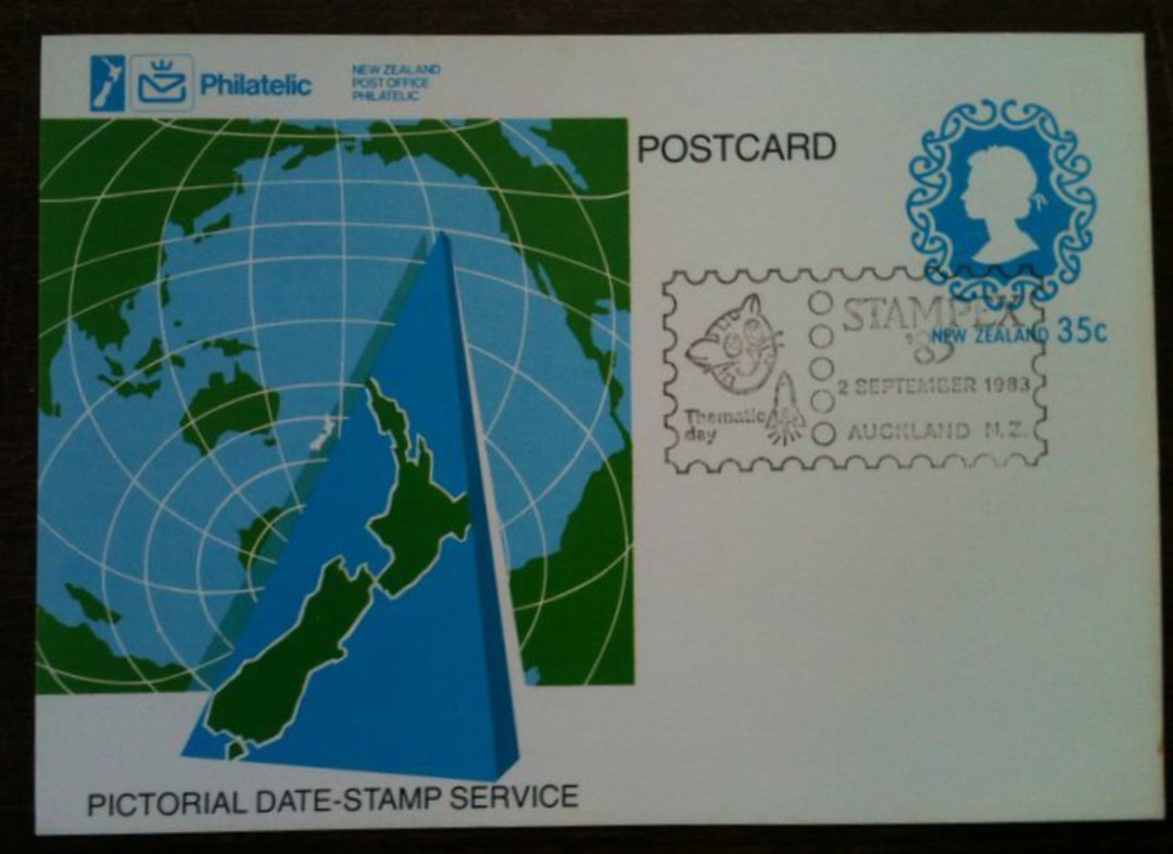 NEW ZEALAND 1983 Stampex '83 National Stamp Exhibition. Thematic Day. Special Postmark. - 36534 - Postmark image 0