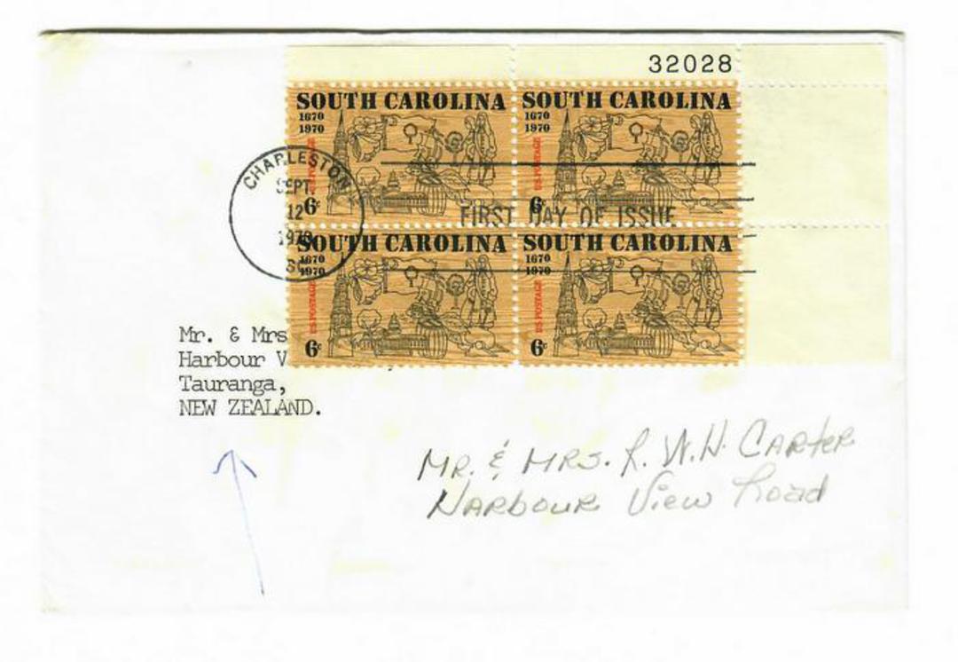 USA 1970 300th Anniversary of South Carolina on first day cover. - 31172 - FDC image 0