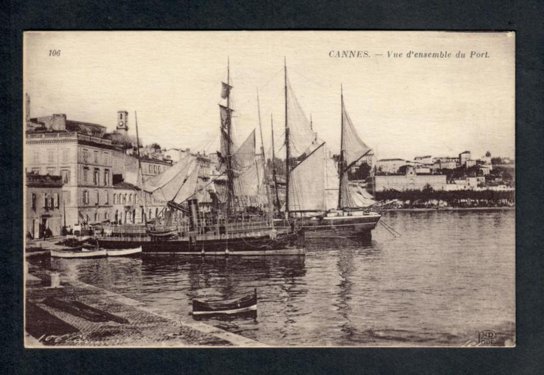 FRANCE Sepia Postcard. Vue d'ensemble du Port Cannes. - 40317 - Postcard image 0