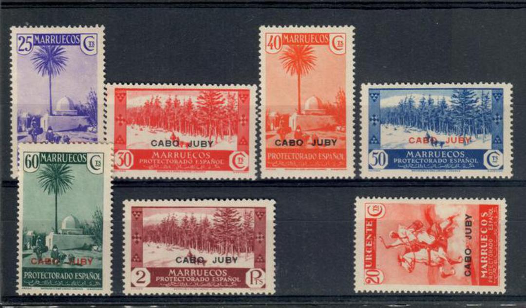 CAPE JUBY 1935 Definitives. Perf 13½. Set of 6 and the Express. Very lightly hinged. Very fine. - 20304 - LHM image 0
