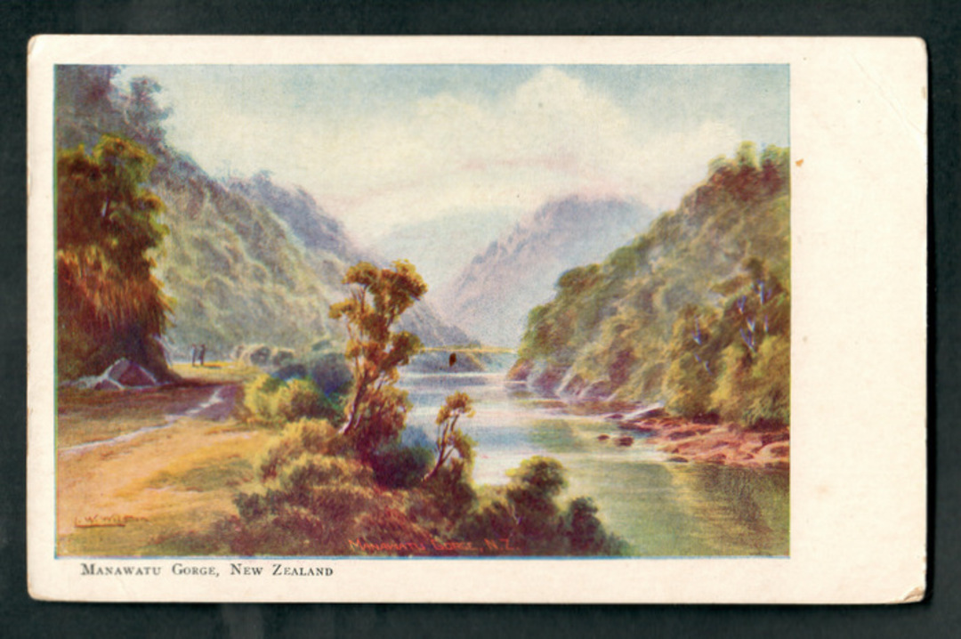 Art card of Manawatu Gorge. - 47275 - Postcard image 0