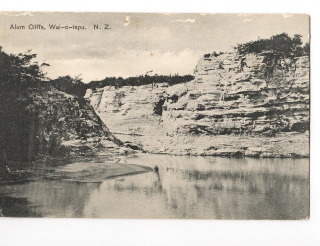 Postcard of the Alum Cliffs Waiotapu. - 46127 - Postcard image 0