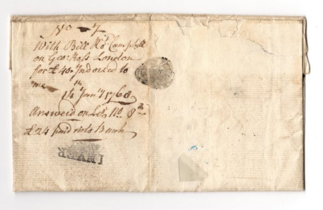 GREAT BRITAIN 1768 Entire to John Campbell Excise Office Edinburgh. - 30930 - PostalHist image 1