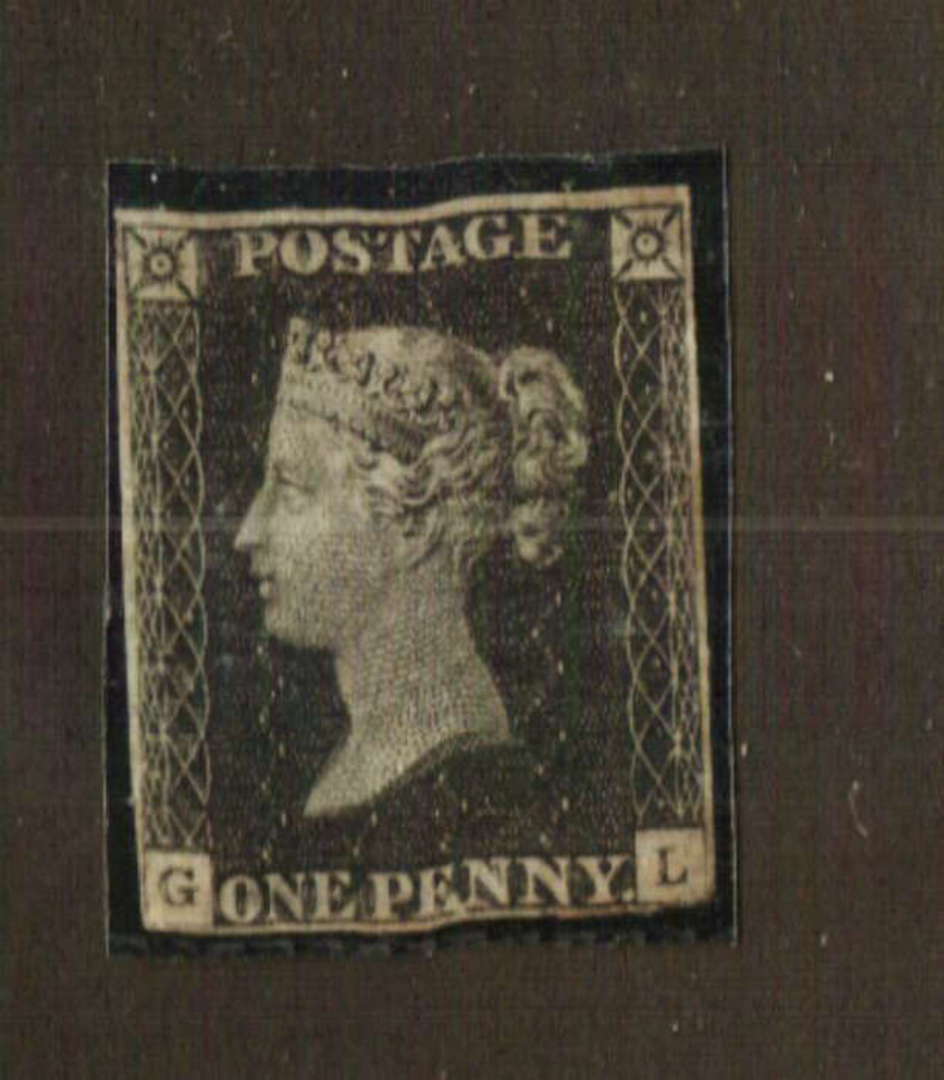 GREAT BRITAIN 1840 1d Black. Small faults but still four margins just touching. - 74474 - MNG image 0