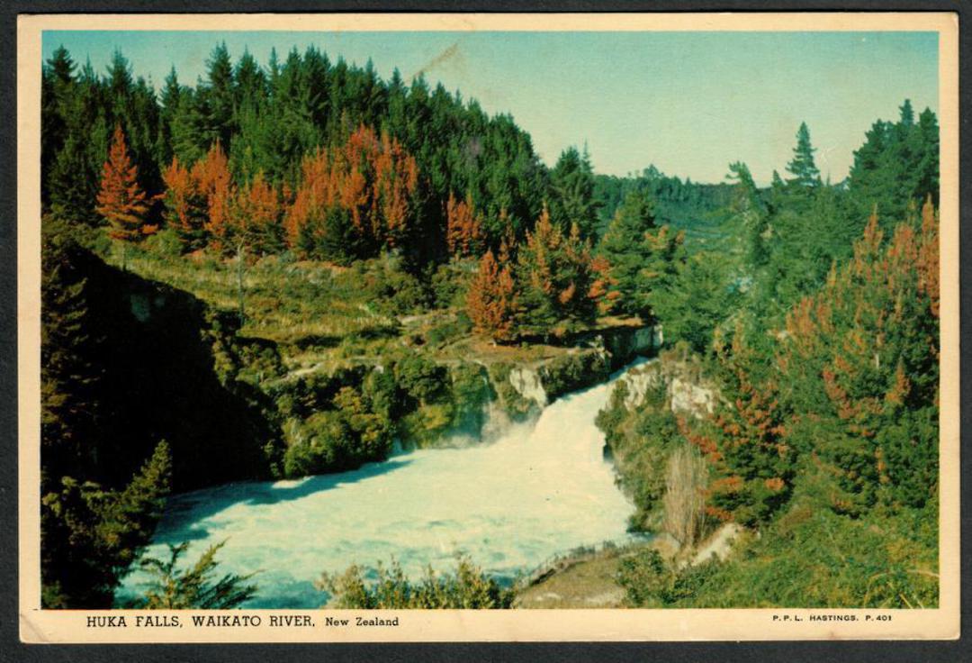 HUKA FALLS Waikato River Modern Coloured Postcard. Early PPL card. - 446653 - Postcard image 0