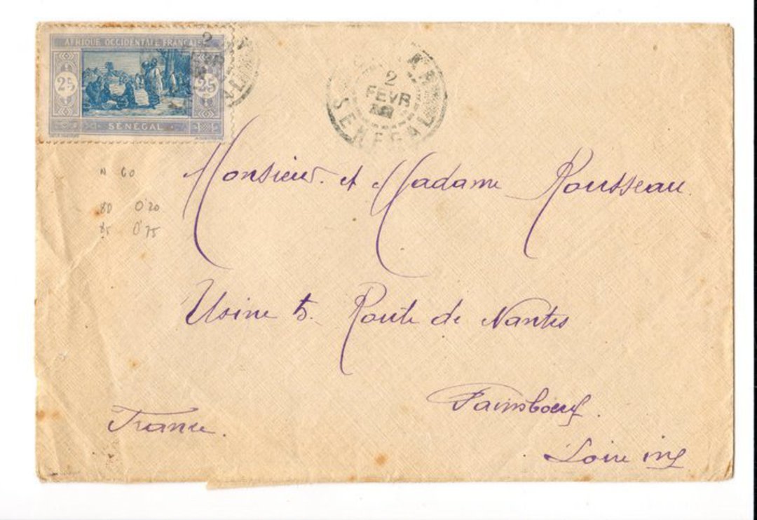 SENEGAL 1920 Letter from Dakar to France. - 38204 - PostalHist image 0
