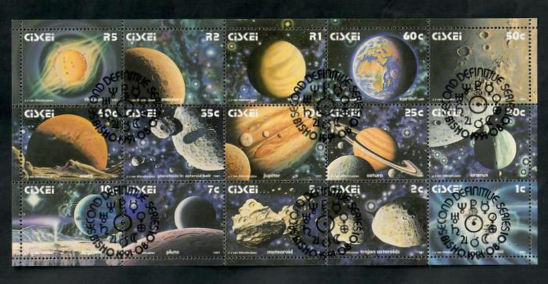 CISKEI 1991 The Solar System. Sheetlet of 15. - 50853 - VFU image 0